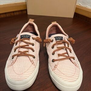Sperry Pink Striped Sneakers
